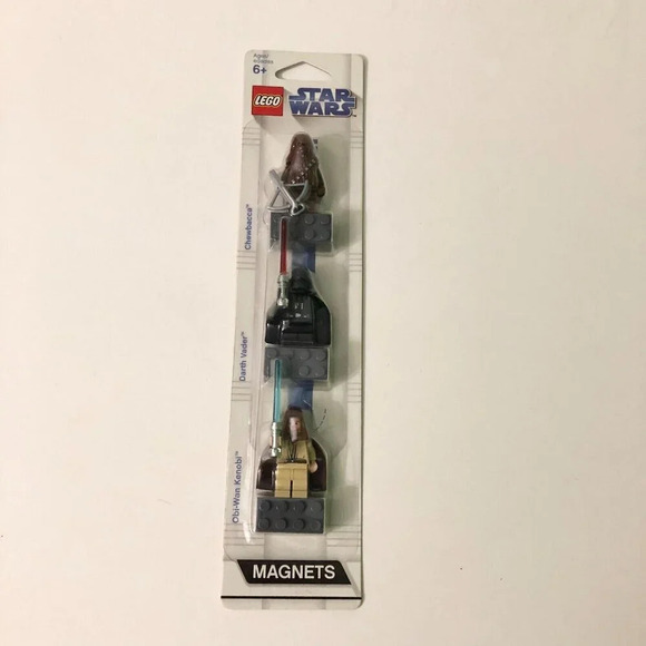 2008 Lego  Star Wars Magnets Chewbacca Obi Wan Kenobi Darth Vader Minifigures - Picture 14 of 14